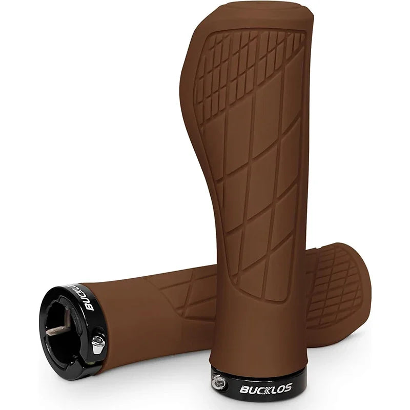 BUCKLOS Ergonomic MTB Handlebar Grips — Comfortable Soft Rubber Lock-On Bicycle Grips for Mountain Bikes