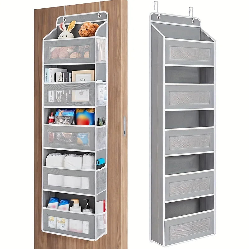 5-Shelf Hanging Storage Organizer — Anti-Tilt Door Rack with Large Capacity Pockets for Bedroom & Bathroom