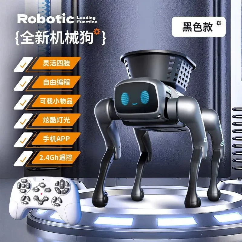 AI Smart Robot Dog Toy - Programmable Remote Control Robot with Loading Basket