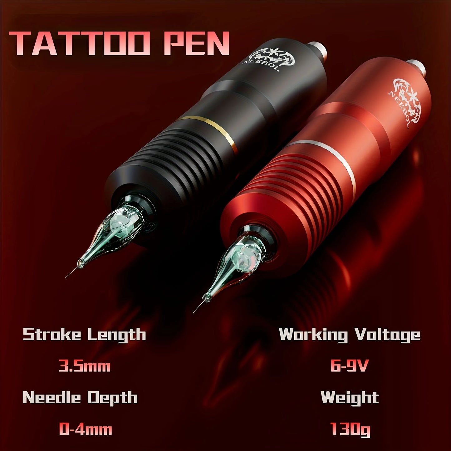 Neebol Wireless Tattoo Machine Kit — Complete Rotary Pen Set with Cartridges, Needles, Ink for Body Art & Valentine’s Gift