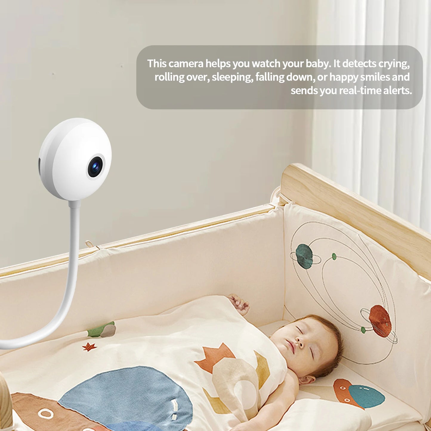 WESECUU Mini WiFi 2K Indoor Security Camera – Wireless Baby Monitor with USB Plug, IP Surveillance & AI Auto Tracking