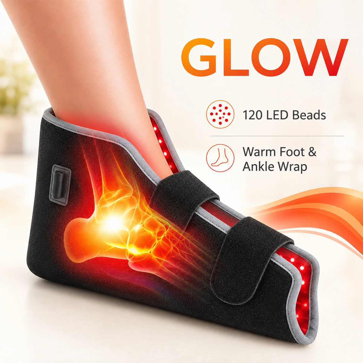 120LED Red Light Therapy Belt - 660nm Red Light & 850nm NIR Phototherapy Wrap for Ankle & Joint Care