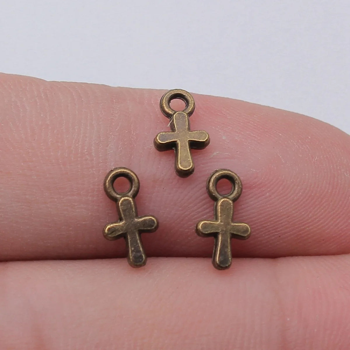 40Pcs Alloy Cross Charms - 10x6mm DIY Jewelry Pendants for Bracelets, Necklaces & Crafts