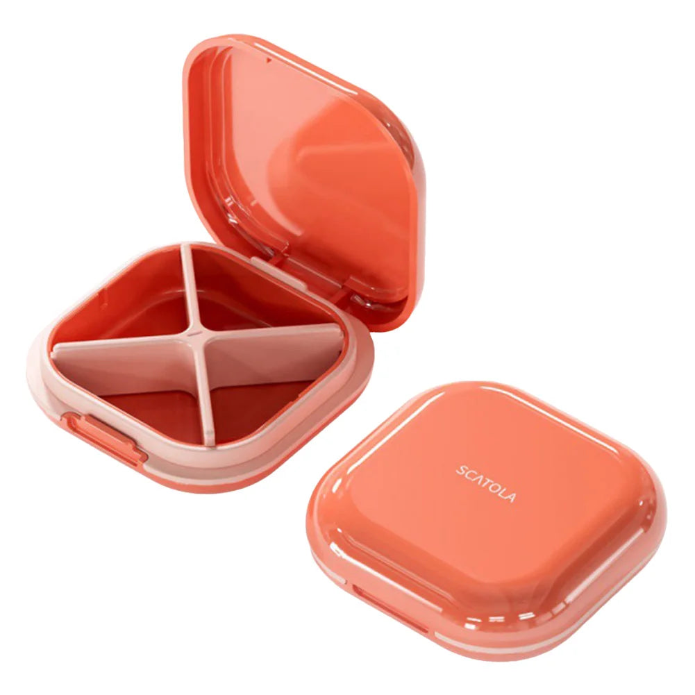 4-Grid Portable Pill Case β Moisture-Proof Medicine Organizer Box, Compact Travel Pill Storage Container for Outdoor & Daily Use