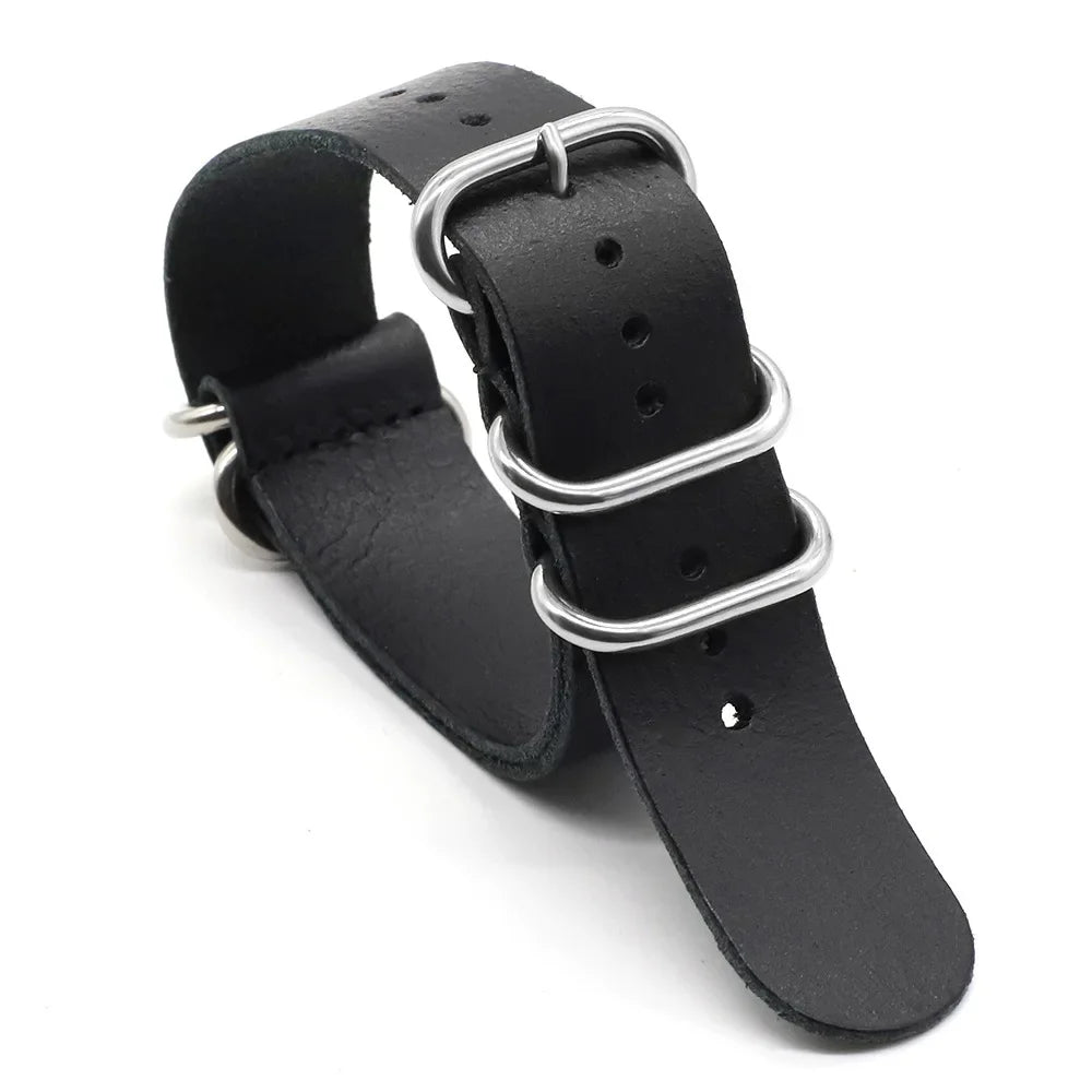 Vintage Genuine Leather Watch Strap – Handmade Brown Cowhide Replacement Band for Men & Women (18mm, 20mm, 22mm)