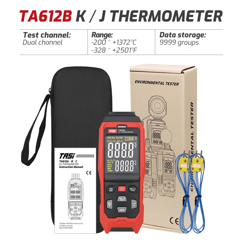4-Channel Thermocouple Thermometer - High-Precision USB Data Logger with 5000 Records for HVAC & Appliance Repair