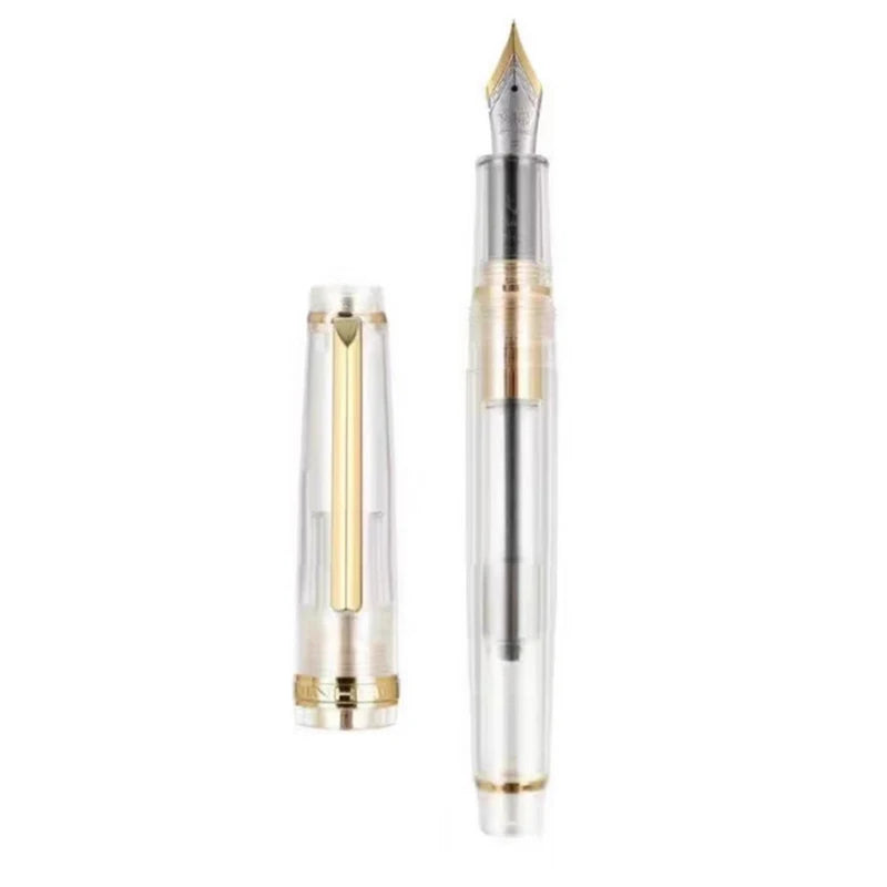 JINHAO 82 Transparent Fountain Pen — Spin Golden EF/F/M Nib, Ink Pen for Business, Office & School Supplies