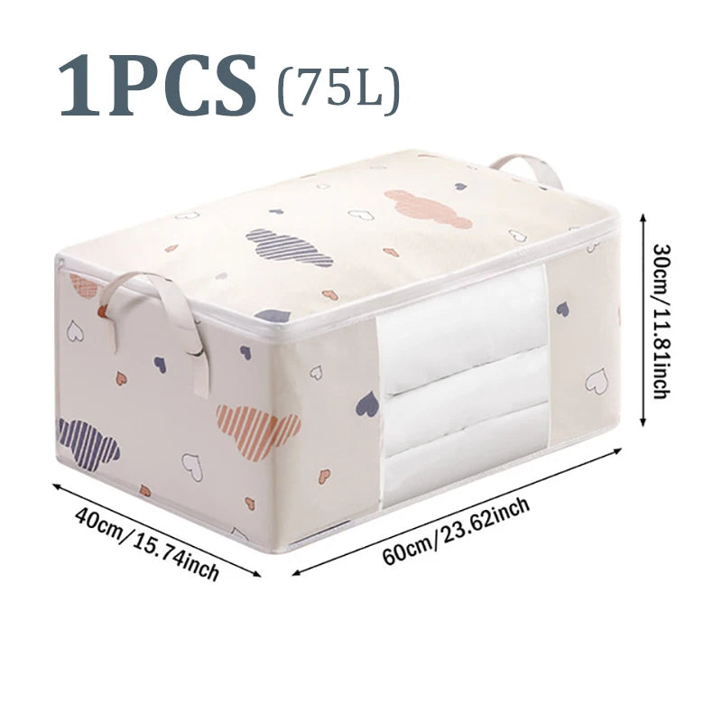 Big Capacity Storage Bag – 4/2/1PCS Moisture & Dust-Proof Organizer for Quilts, Clothes, Duvets, Blankets, and Luggage