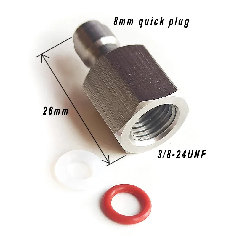 3/8-24UNF CO2 Cartridges β High Pressure Stainless Steel Rechargeable Cylinder for Oxygen Training, Scuba & Rescue Vest