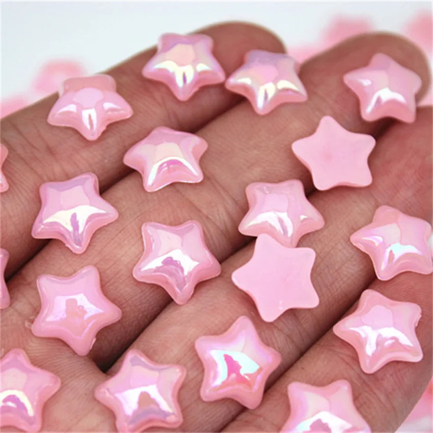 Cong Shao 100pcs 12mm Star AB Acrylic Rhinestones — Flatback Crystals for DIY Clothing & Jewelry Decoration