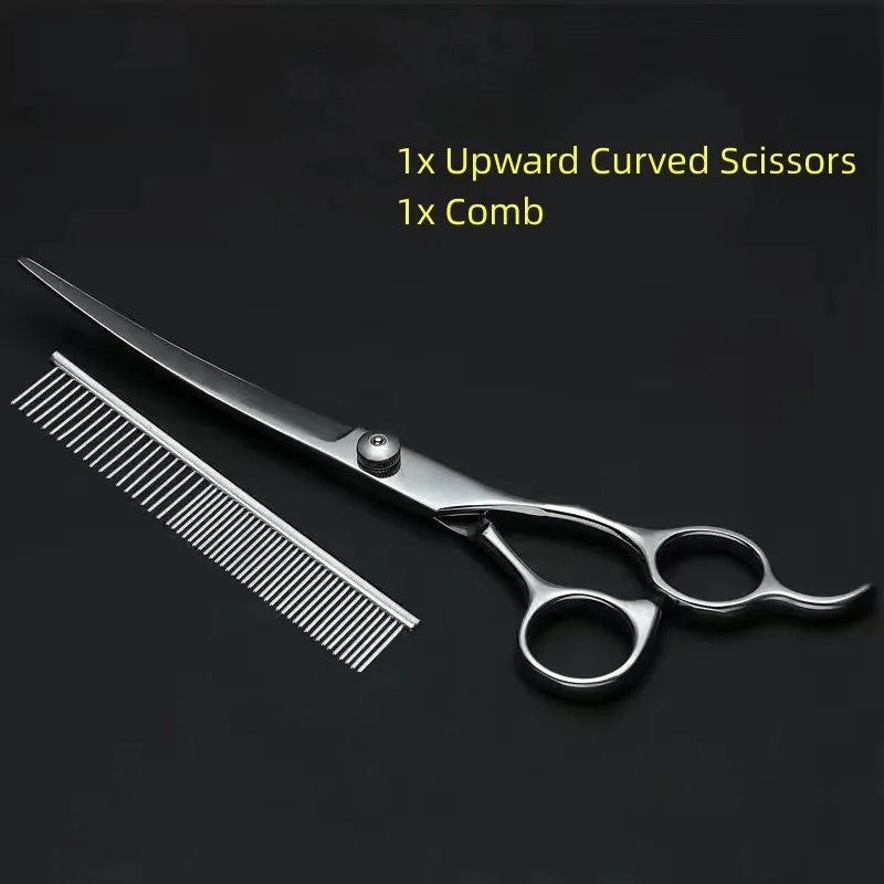 Pet Grooming Scissors Set – Professional Dog Hair Trimming Tools, Bent Scissors & Clippers for Teddy Haircuts