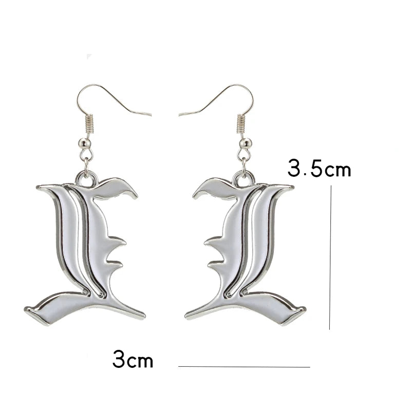 Death Note Anime Book Drop Earrings - Black L Cosplay Jewelry Birthday Gift
