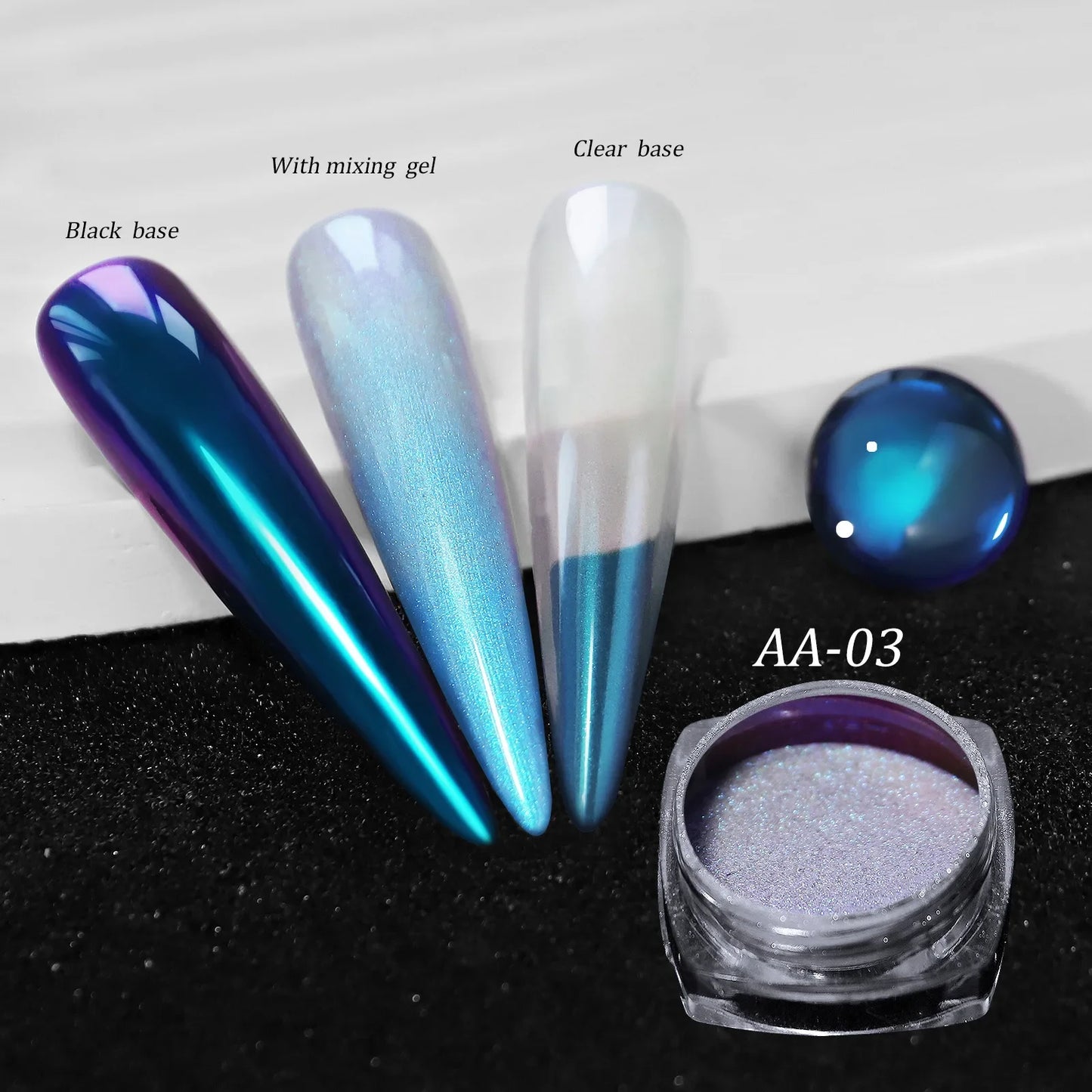 Chameleon Magic Mirror Nail Powder - Holographic Diamond Glitter Pigment for UV Gel Manicure & DIY Nail Art