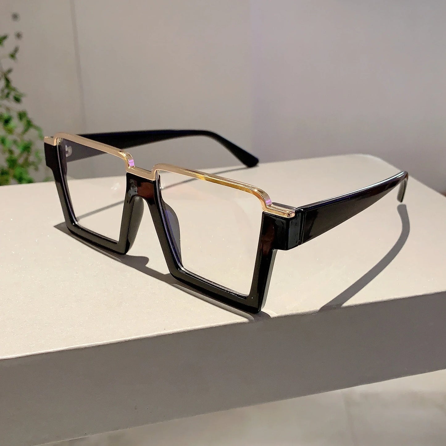 KAMMPT Oversized Square Glasses for Women β Stylish Semi-Metal Frame Eyeglasses, Vintage Design Blue Light Blocking Fashion Eyewear