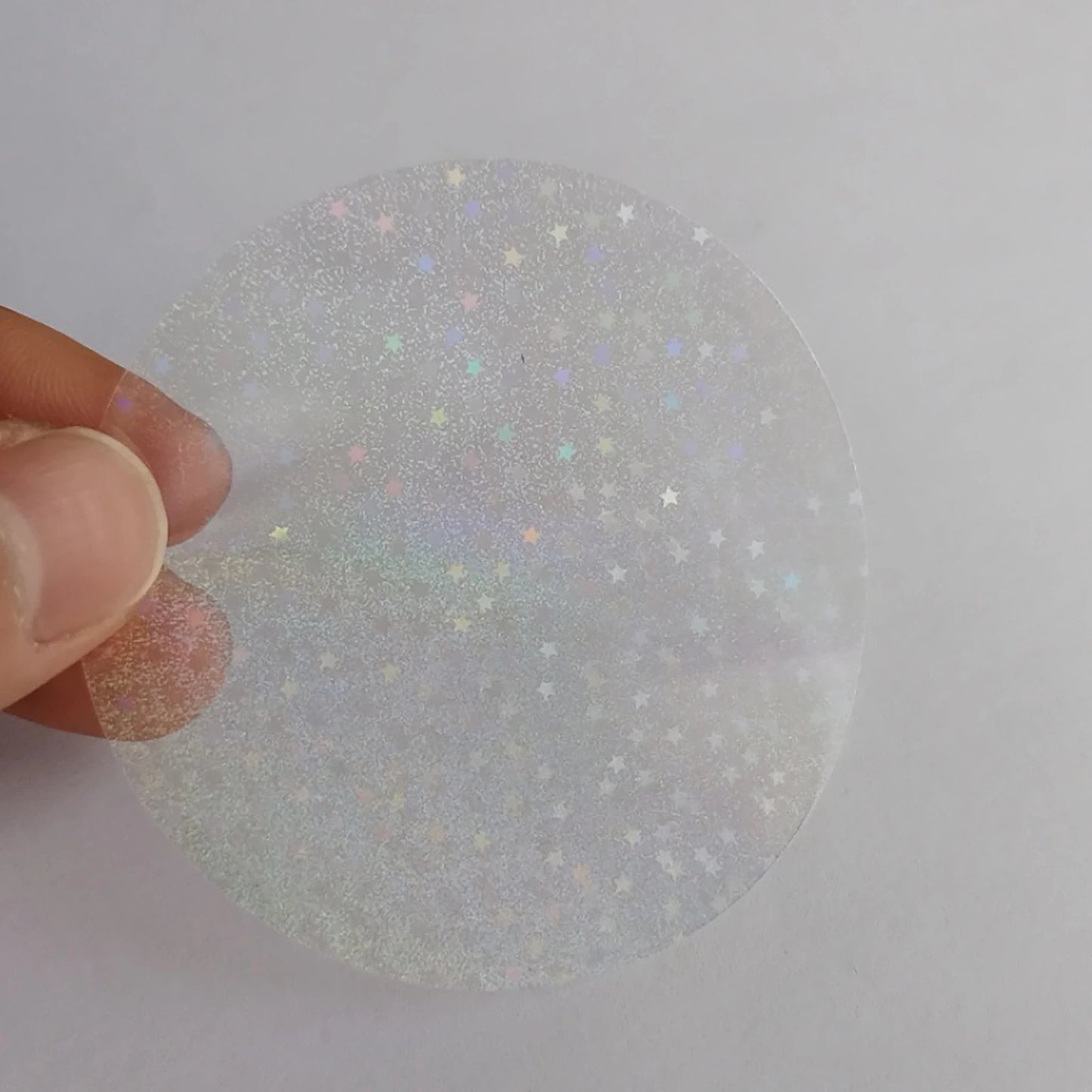 100PCS 58mm Transparent Badge Film Covers β Clear Laser Star Pattern Protective Sheets for Button Badge Maker