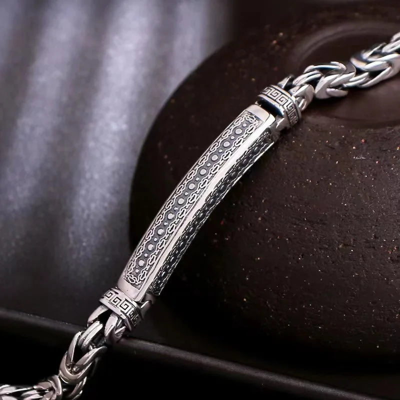 925 Sterling Silver Vintage Romance Bracelet - Elegant Chain Jewelry for Men & Women, Wedding & Party Gift