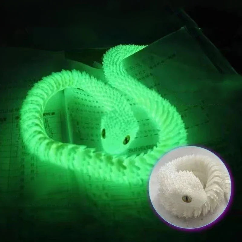3D Printed Movable Joint Snake Figurine β Simulation Fidget Toy, Office Desktop Ornament, 2025 New Year Gift Craft