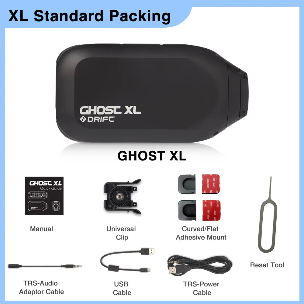 Drift Ghost XL Sport Action Camera - Waterproof 1080P Live Stream Vlog, Motorcycle, Bike & Helmet Cam with WiFi