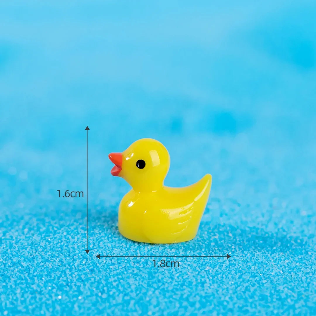 200pcs Mini Resin Yellow Ducks β Tiny Duck Figures for Garden Crafts, Fairy Landscape Decoration, and Miniature Plant Scenes