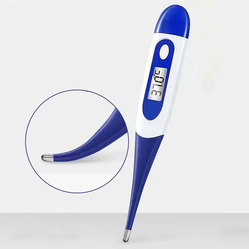 Digital Silicone Body Thermometer – 8-Second Fever Temperature Reader with LED Display for Oral, Underarm, and Rectal Use