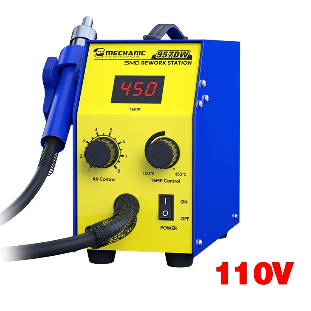 MECHANIC 957DW Soldering & Desoldering Station – Dual-Scroll Hot Air Rework Tool for PCB Mainboard and Tin Soldering
