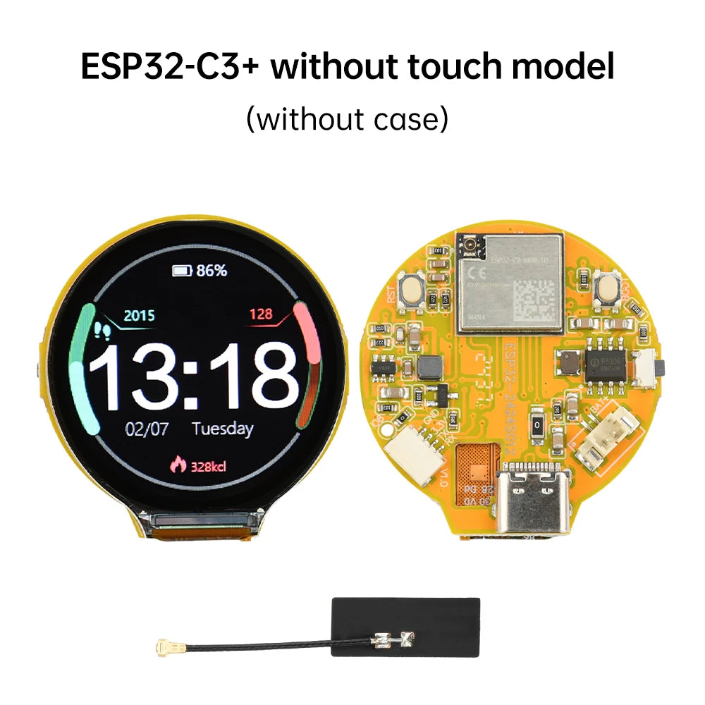 ESP32-C3 1.28" Round Touchscreen Development Board - 240x240 IPS Display, WiFi & BLE, GC9A01, LVGL for Arduino & IoT DIY