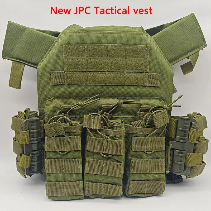 Tactical JPC Vest with Quick-Release Buckles - MOLLE Magazine Pouch Carrier for Airsoft, Hunting, and Outdoor Training Gear