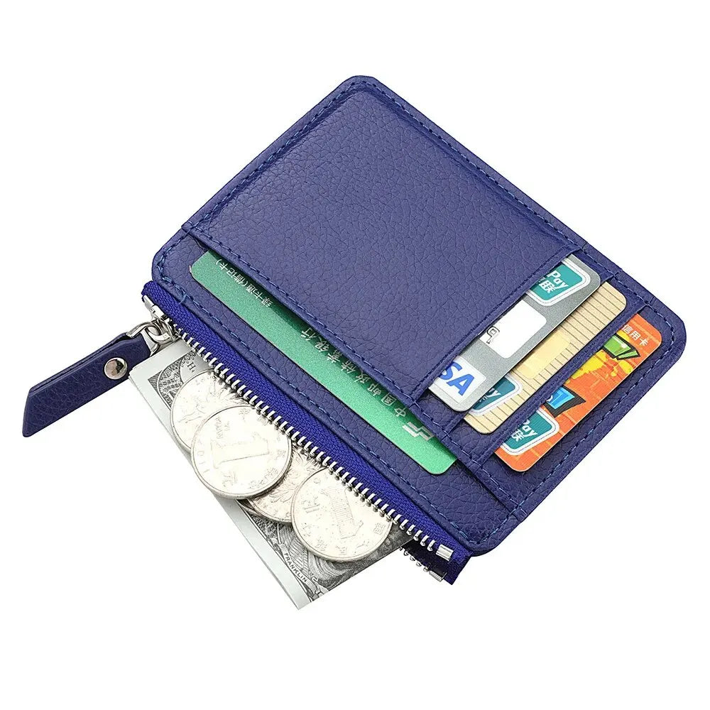 Mini Credit Card Wallet for Men β Slim ID Holder with Zipper, Small Sleeve-Style Short Coin Wallet