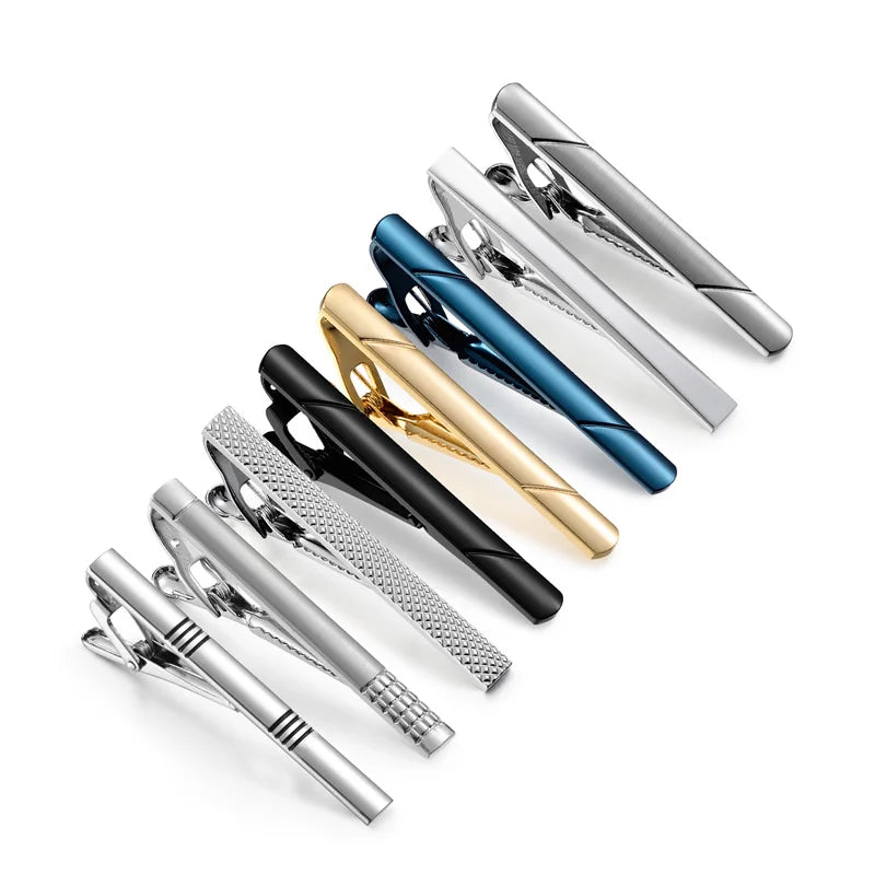 Men's Tie Clip & Cufflink Set - 7/8/10 Piece Luxury Gift Box Jewelry for Weddings & Formal Wear
