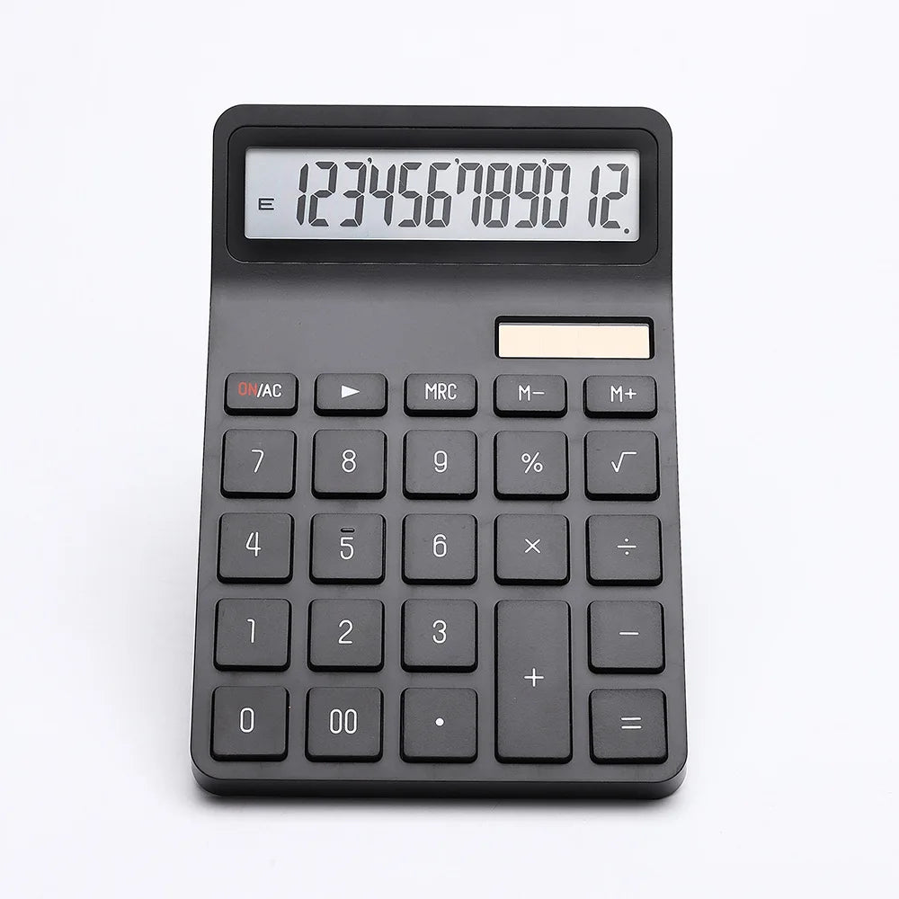 12-Digit Solar Calculator – Dual Power Supply Electronic Financial Accounting Calculator for Home, Office & School Use