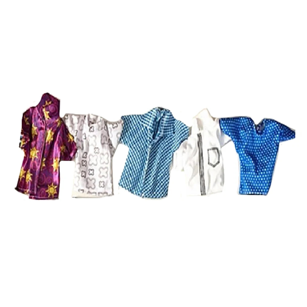 8pcs Ken Doll Clothes Set — Daily Casual Outfit with Top, Jeans & Shoes, Pretend Play Accessory for Kids, Birthday Gift