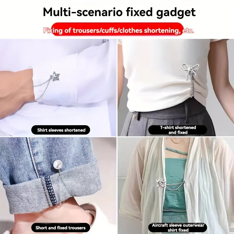 Women’s Butterfly Clothing Clips - Adjustable Sleeve Shortening & Fashion Fixing Accessories for Shirts, Dresses & Pants