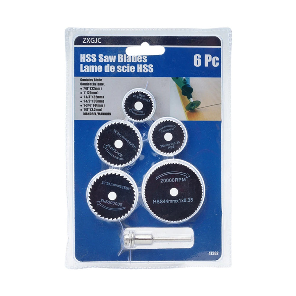 6Pcs High-Speed Steel Woodworking Saw Blade Set β Metal Cutting Circular Saw Blades for Electric Drill, Grinder & Power Tool Use