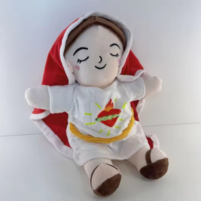 Maria Blue Breathing Jesus Doll – Remote Control Light & Music Toy, Easter & Christmas Gift for Boys and Girls