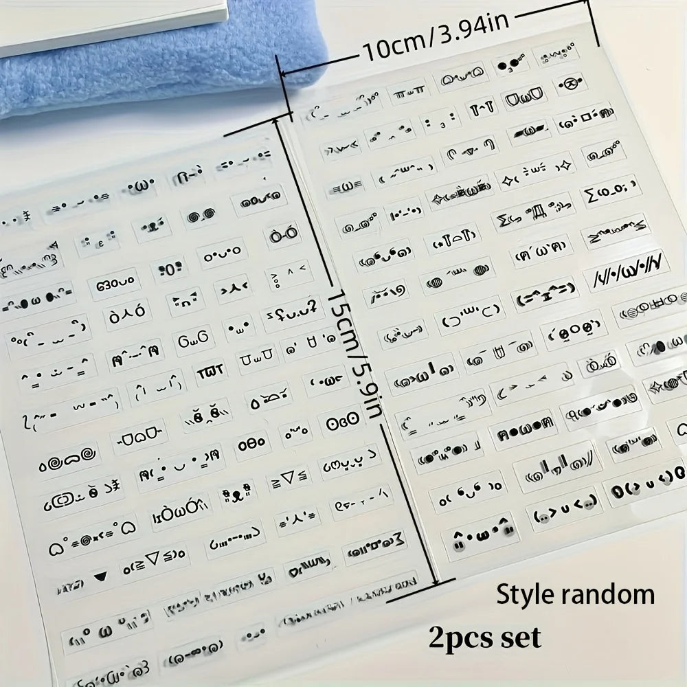 Cute Cartoon Expression Stickers - 10-Sheet Self-Adhesive Jelly Sparkle Stickers for Journaling & Crafts