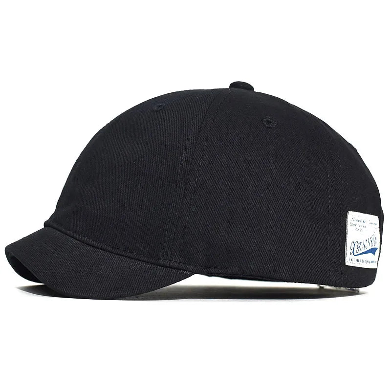 Men's & Women's Short Brim Cotton Baseball Cap – Vintage Casual Dad Hat, Adjustable Trucker Style with Nylon Fastener Tape