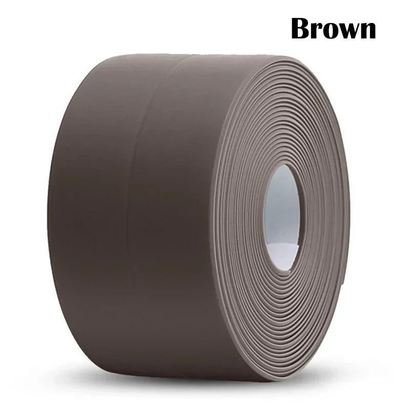 Self-Adhesive PVC Waterproof Sealing Tape for Kitchen & Bathroom – Oil-Proof Sink Edge Caulk Strip for Corner Wall & Toilet Seal Repair Tape