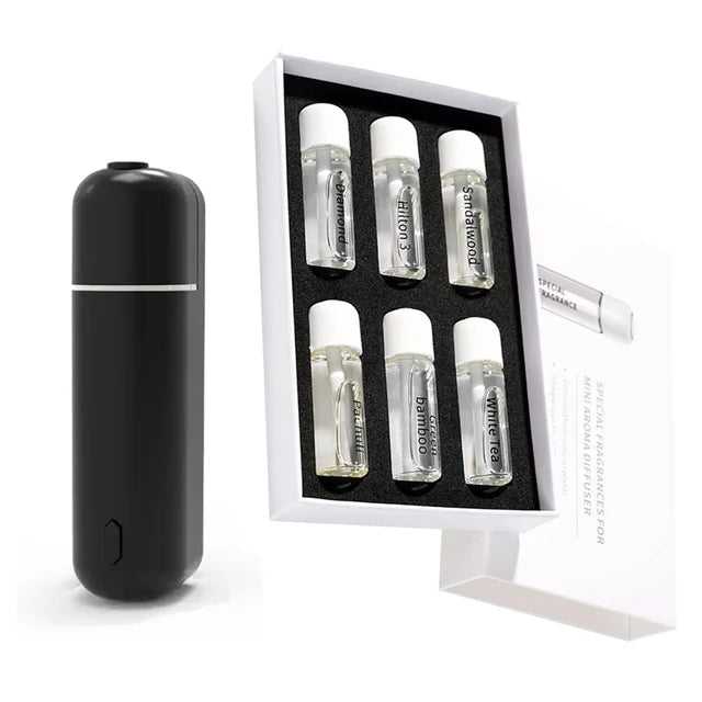 Mini USB Rechargeable Car Aroma Diffuser – Essential Oil Fragrance Air Freshener Vent Clip