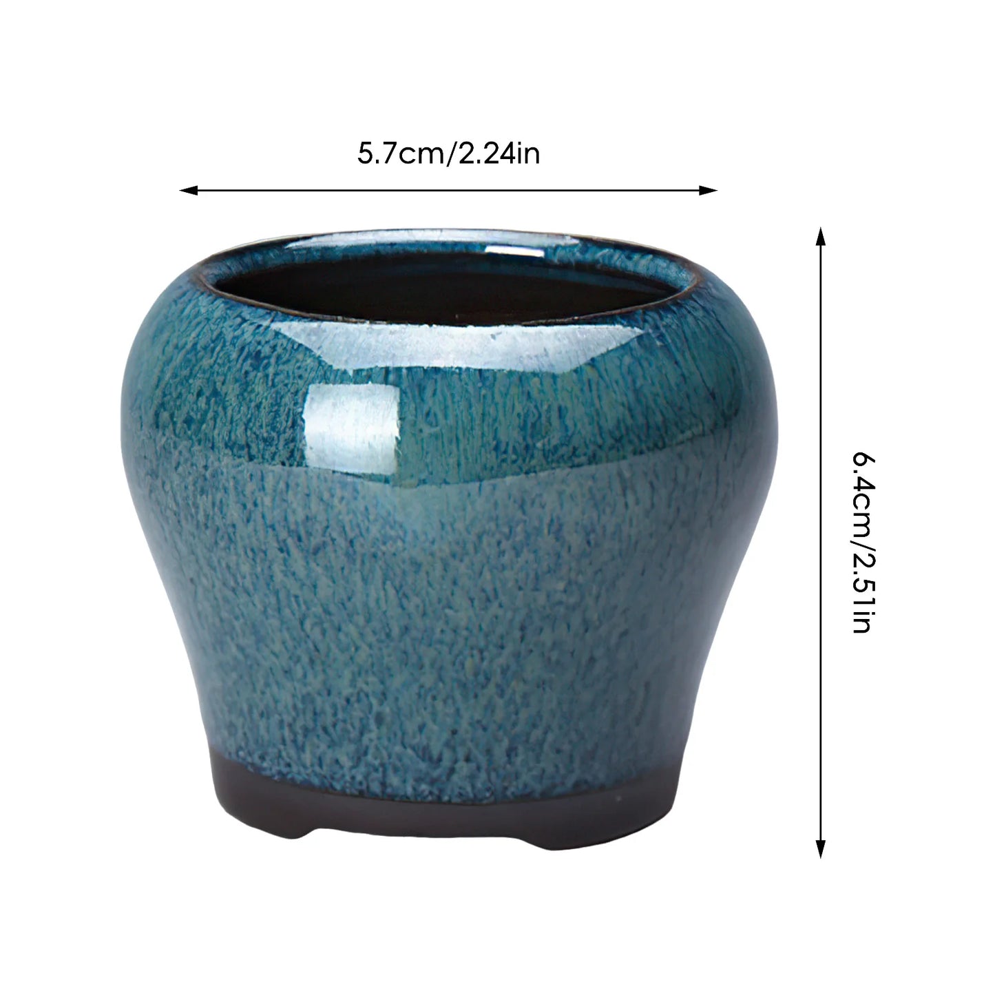Breathable Ceramic Bonsai Pots - Stoneware Flowerpots with Drainage Holes for Garden Plants