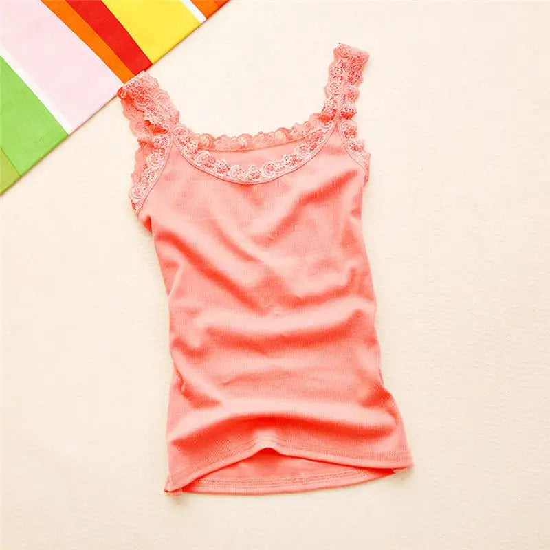 Women's Lace Tank Top - Sleeveless Summer Vest Top for Women, Stylish Casual Innerwear in White & Black