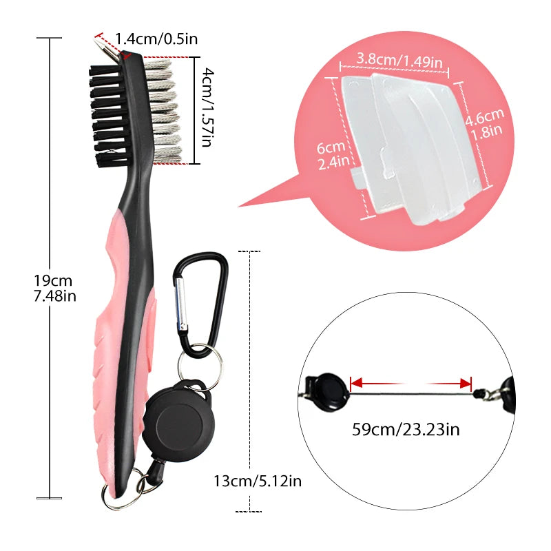 Golf Club Brush β 2-Sided Groove Cleaner Kit for Putter, Wedge & Ball, Golf Accessories