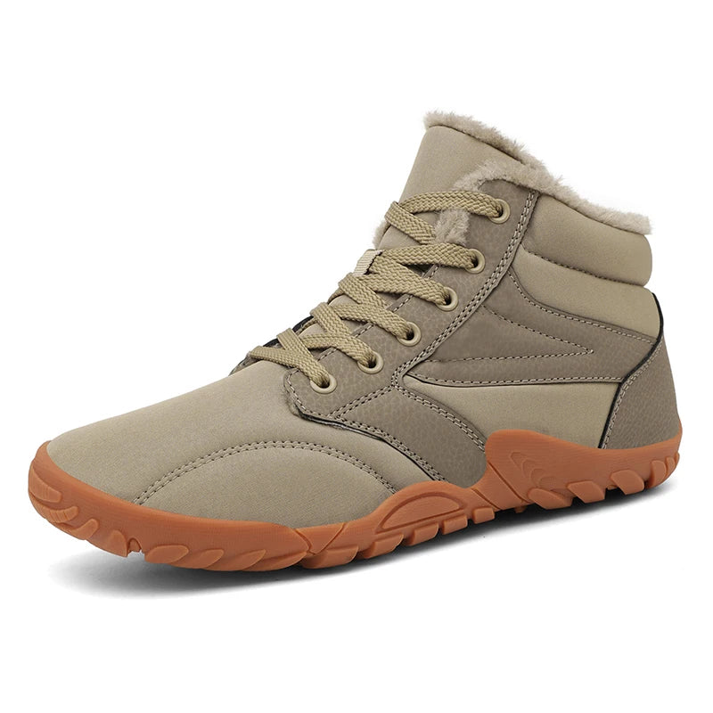 Men's Winter Boots – Snow Barefoot Outdoor Non-Slip Warm Fur Ankle Boots, Lightweight Hiking Sneakers in Plus Sizes