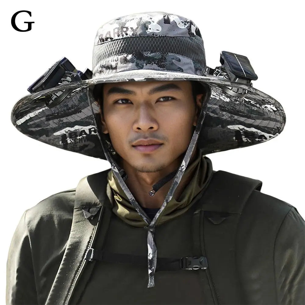 Solar Powered Fan Hat β Outdoor Camping & Fishing Sun Protection Cap with Portable Cooling Fan