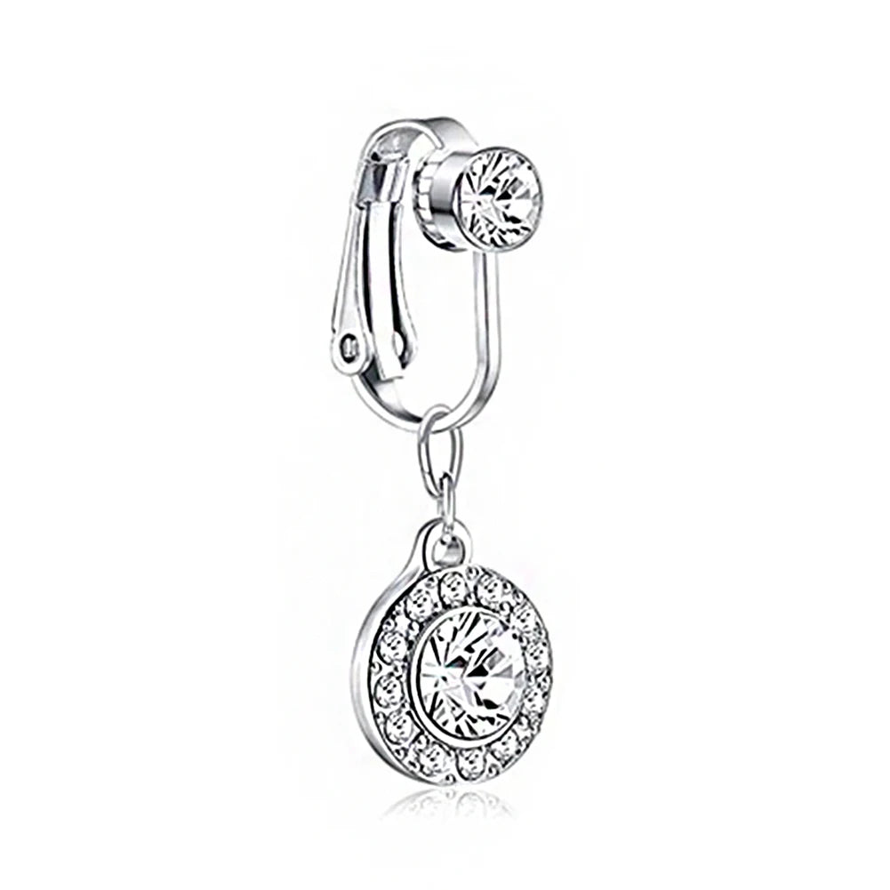 Faux Snake Belly Ring – Fake Clip-On Umbilical Navel Piercing, Belly Button & Cartilage Body Jewelry