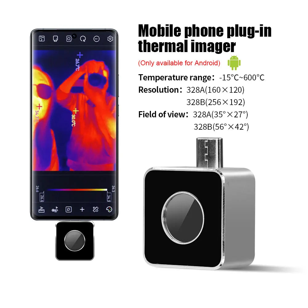 VICTOR 256×192 Android Thermal Imager - 25Hz Type-C Thermal Camera with -15°C to 600°C Range for Electrical & HVAC Inspection
