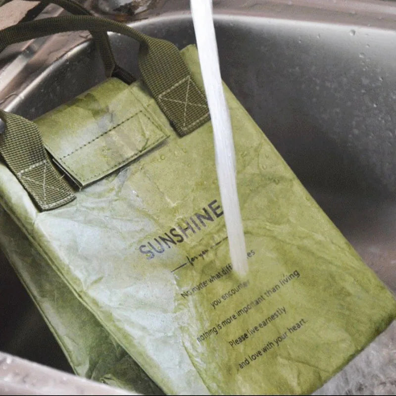 Waterproof Insulated Paper Lunch Bag - Thickened Aluminum Foil Handbag for Office Workers and Students