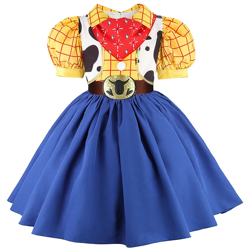 Cowgirl Jessie Costume Dress - Toy Story Inspired Princess Outfit for Girls, Christmas & Halloween