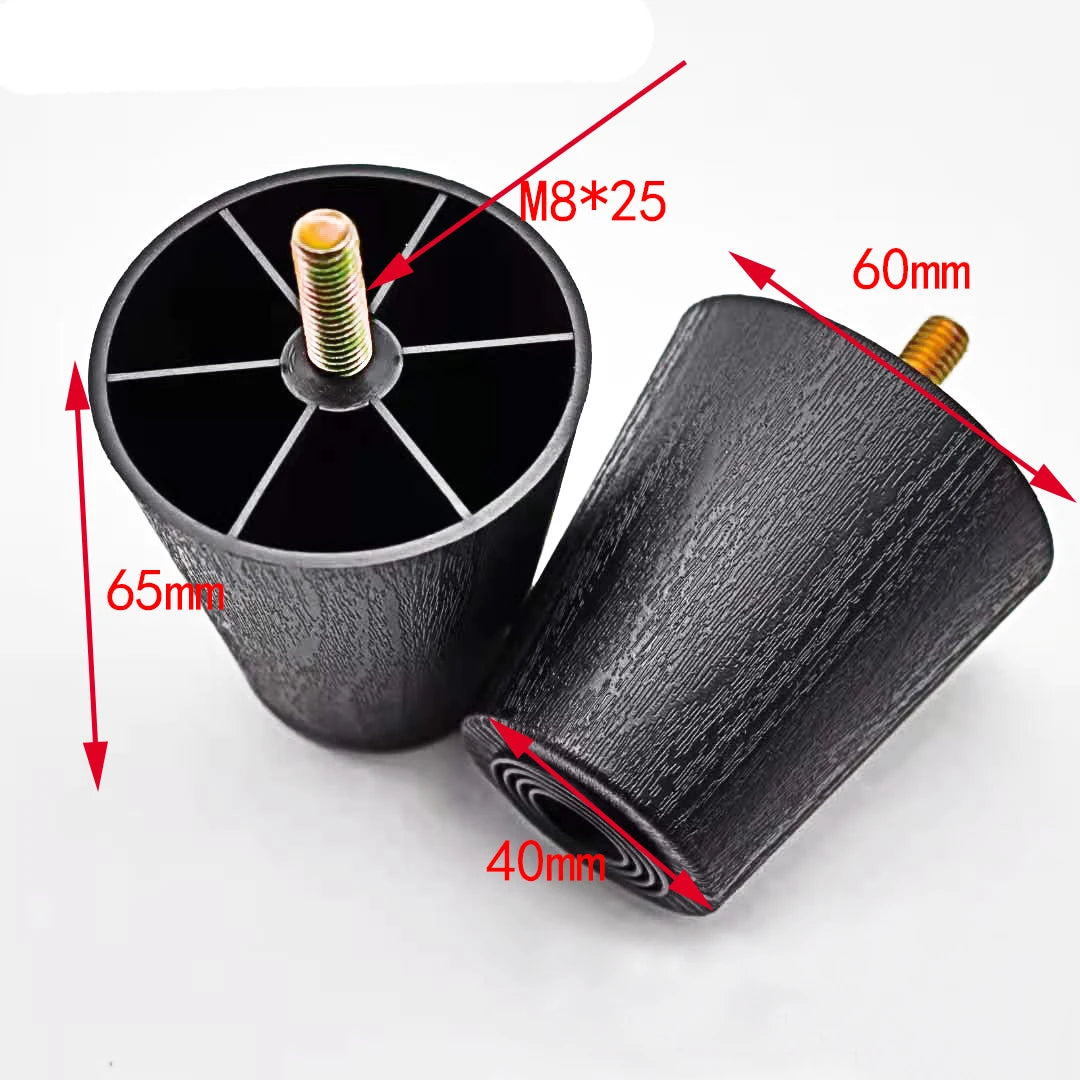 Plastic Furniture Legs Set - Modern Tapered Replacement Legs with M8 Thread for Sofa, Cabinet & TV Stand