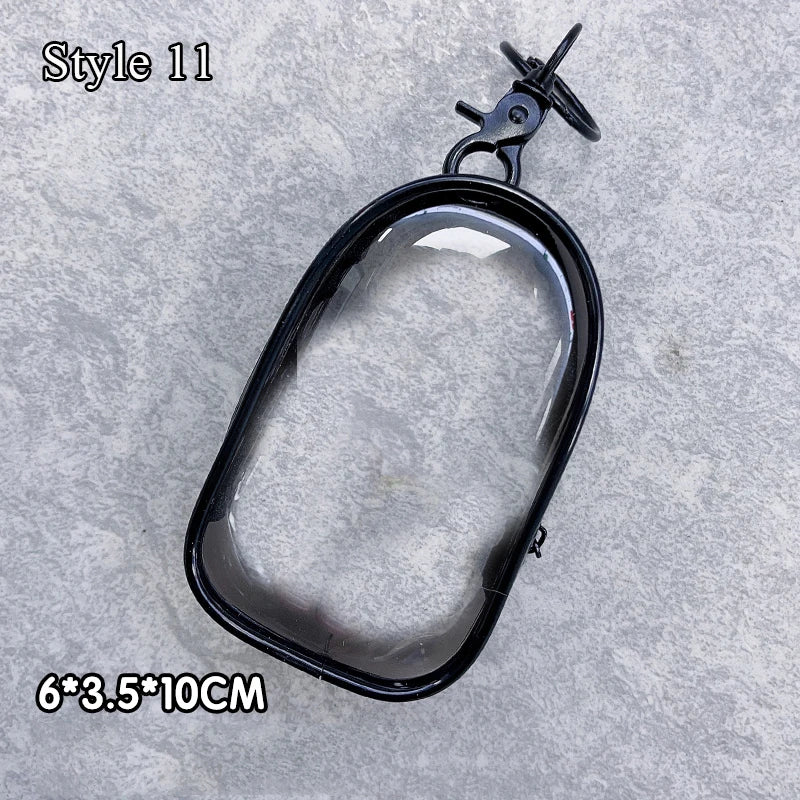 Transparent Jewelry Organizer Box – Plastic Storage Pouch with Keychain, Dustproof Case, Cute Doll Bag for Accessories