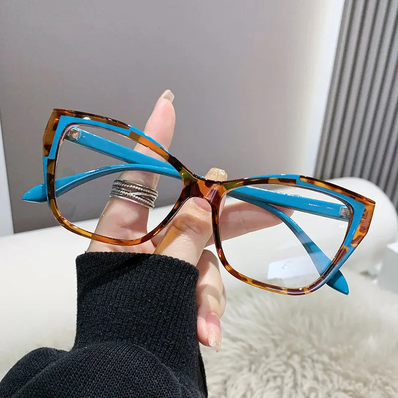 Fashion Cat Eye Reading Glasses for Women β Anti Blue Light Blocker Eyeglasses, Double Color Frame Computer Readers